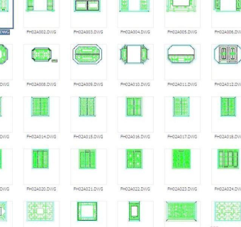古建窗CAD图块素材