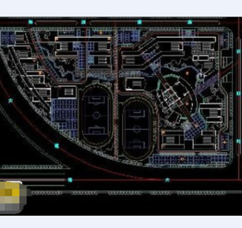某学校公共建筑设计cad总平面施工图