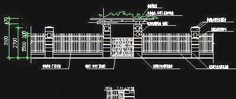 景观围墙CAD立面图