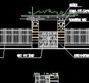 景观围墙CAD立面图