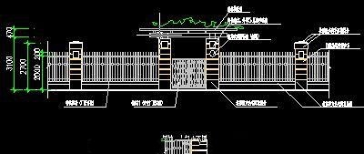 景观围墙CAD立面图