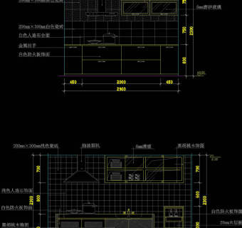 厨房室内cad图纸