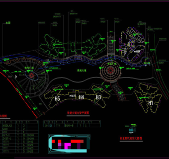 景观大道配水平面图CAD景观图纸