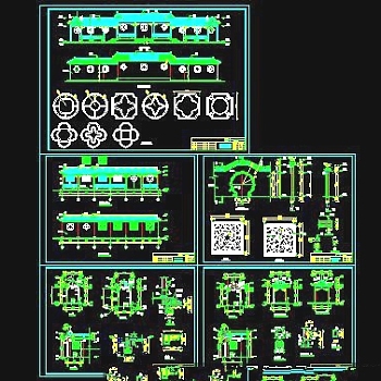 仿古长廊建筑CAD施工详图