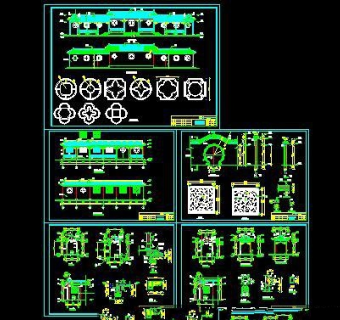 仿古长廊建筑CAD施工详图