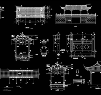 连体结构方案CAD景观图纸