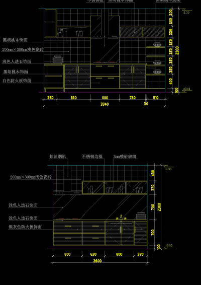 厨房cad图纸