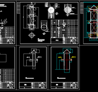 含萘废气处理试验工艺流程图CAD图纸