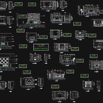 电视柜背景墙cad图纸3D模型