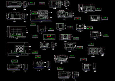 电视柜背景墙cad图纸3D模型