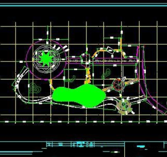 小广场铺砖定线图CAD详图