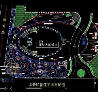 某酒店前庭水景设计方案CAD平面图