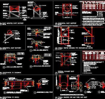 水管道支撑cad详细施工设计图纸
