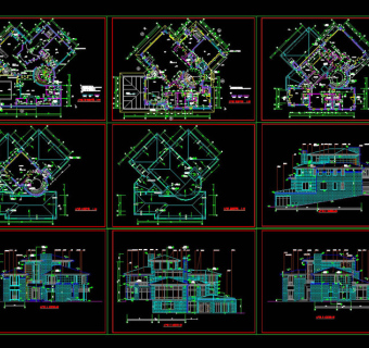 北京某经典别墅全套施工图cad图纸