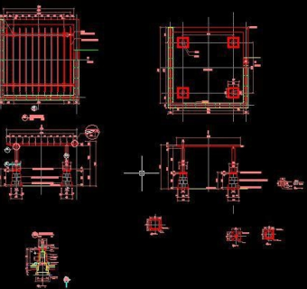 经典的防腐木花架CAD施工详图