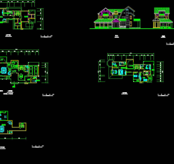 别墅平立面图cad图纸