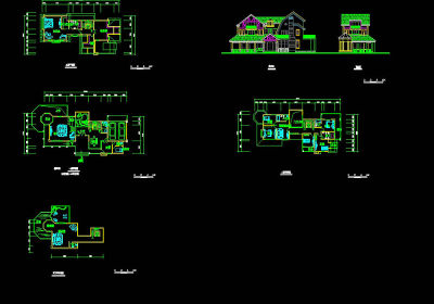 别墅平立面图cad图纸