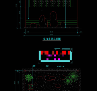 室内小景平面图CAD建筑图纸