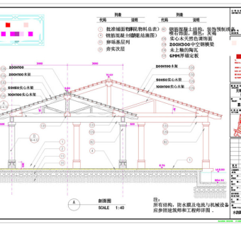 园亭建筑设计CAD景观图纸