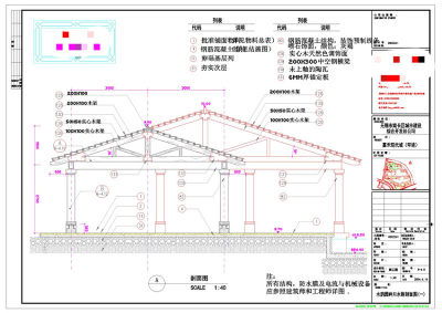 园亭建筑设计CAD景观图纸