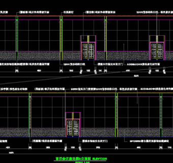 首层会议室走廊立面图cad图纸