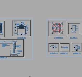景观四角亭子CAD施工详图