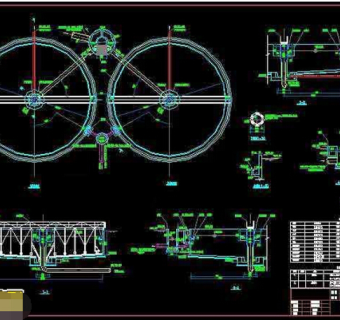 某污水处理工程二沉池cad工艺施工设计图