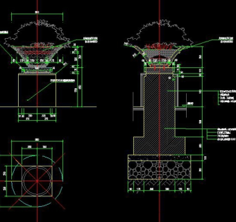 GRC花钵做法CAD施工详图