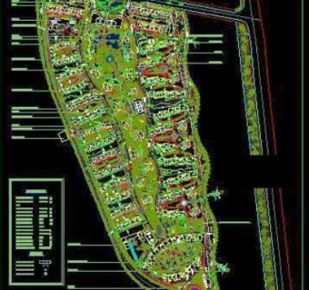 南方某大型住宅项目cad规划绿化平面图