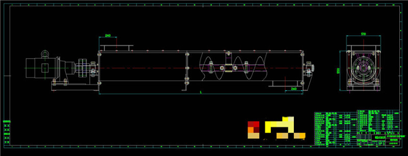 螺旋输送机装配图CAD机械图纸
