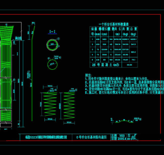 桥台桩基钢筋构造图cad图纸