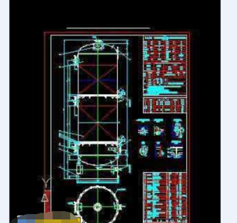 石油液化气脱硫塔整套cad施工设计图纸
