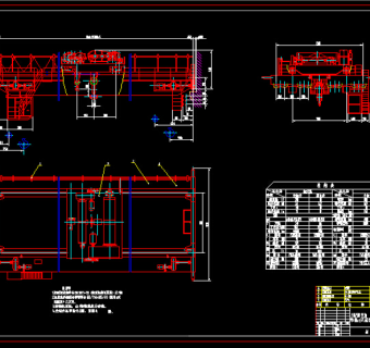 200t吊钩桥式起重机CAD图纸