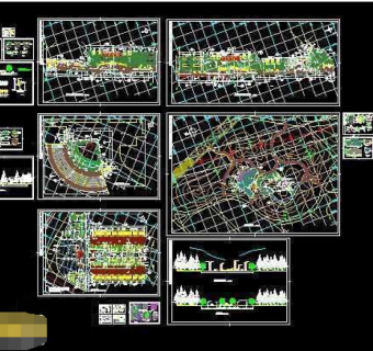 市内公园cad平面规划施工图纸