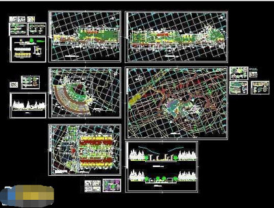 市内公园cad平面规划施工图纸