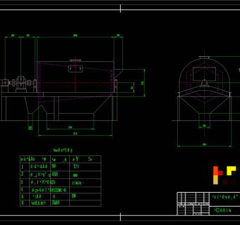 滚筒式筛砂机CAD机械图纸