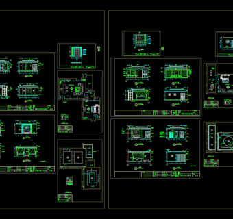 正副团起居室卧室立面cad图纸