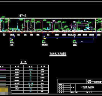 小区住宅污水处理工艺cad施工设计图纸