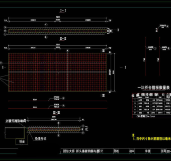 桥头搭板钢筋构造图cad图纸