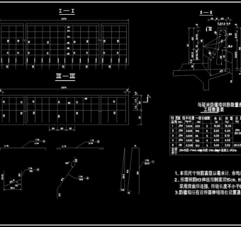防撞墙构造图cad图纸