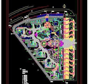 住宅区环境铺装cad总规划绿化施工图
