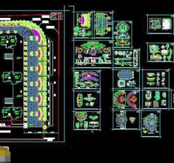住宅小区沿街景观cad设计施工图纸