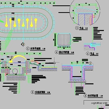 入口景观水池设计CAD图3D模型