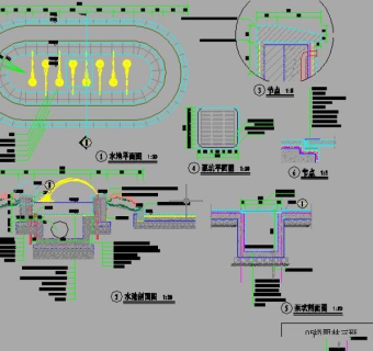 入口景观水池设计CAD图3D模型