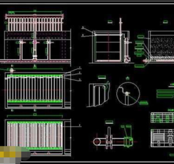 综合废水电解单体cad施工设计图