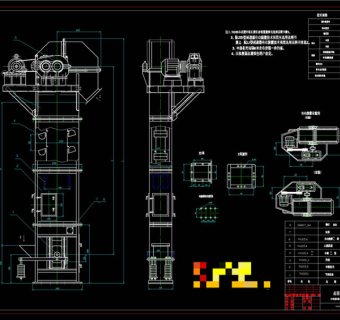 斗式提升机设计元素CAD景观图纸