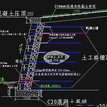 园林挡土墙CAD施工详图