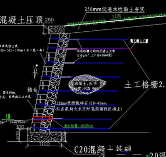 园林挡土墙CAD施工详图