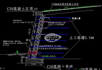 园林挡土墙CAD施工详图