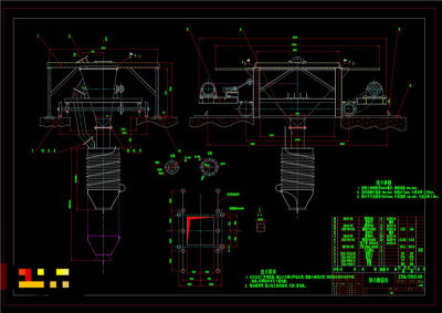 移动散装机总图CAD机械图纸